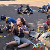 Cubs decorating their model 