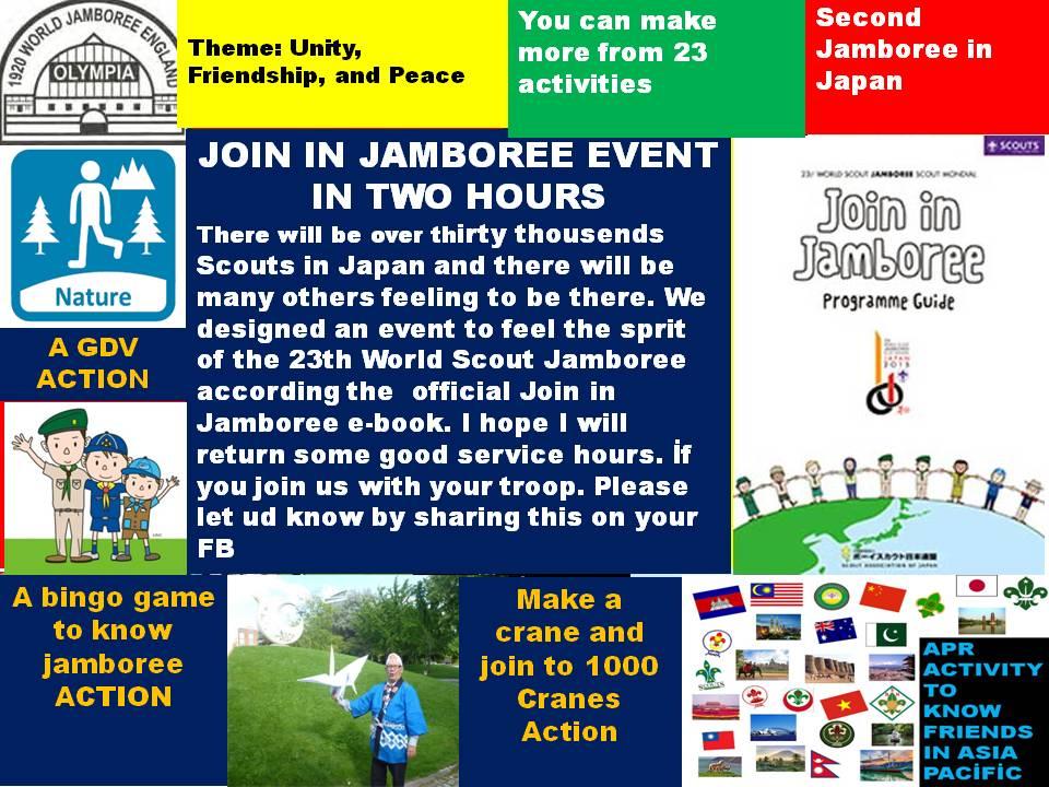 JOIN IN JAMBOREE EVENT, JUST TWO HOURS FOR WORLD YOUTH AND CHILDREN
