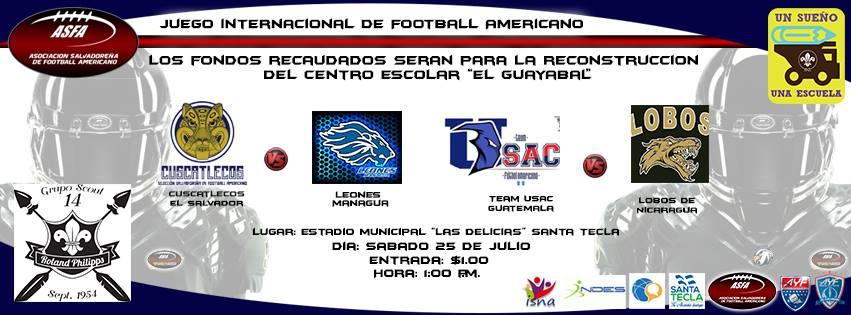 Partido Internacional de Football Americano a beneficio del proyecto "Un sueño, Una escuela"
