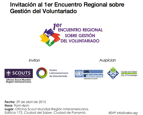 En breve estaremos revisando el tema del "Voluntariado" desde una perspectiva institucional y regional en la Oficina Scout Mundial - Región Interamericana, inclusive mas allá del Movimiento Scout