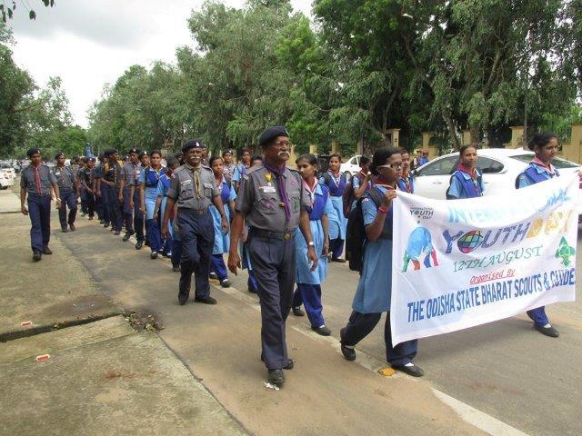 The Bharat Scouts & Guides, India was conducting Peace March at Bhubaneswar occasion of World Youth Day on 12.08.2015