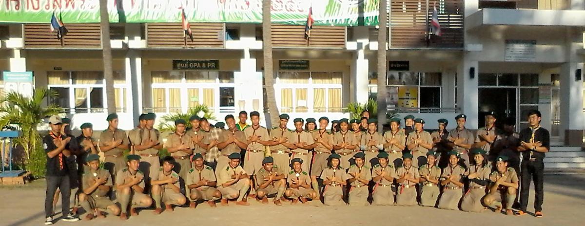 Rover scouts of college of agriculture and technology Udon Thani province Thailand . November 11,2014. Today, they did something useful by cleaning college. And they said " peace on earth , peace on earth , peace on earth ".