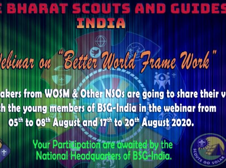 Virtual Better World Framework world Scout program 05-08 & 17-20 August 2020 scout.org by BSG NHQ INDIA.
