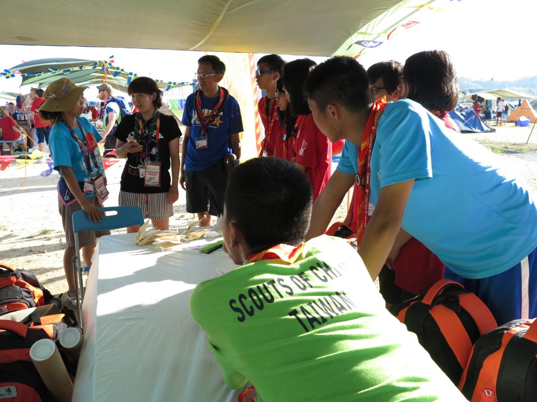 Taiwanese Scouts Making Their Paper Cranes