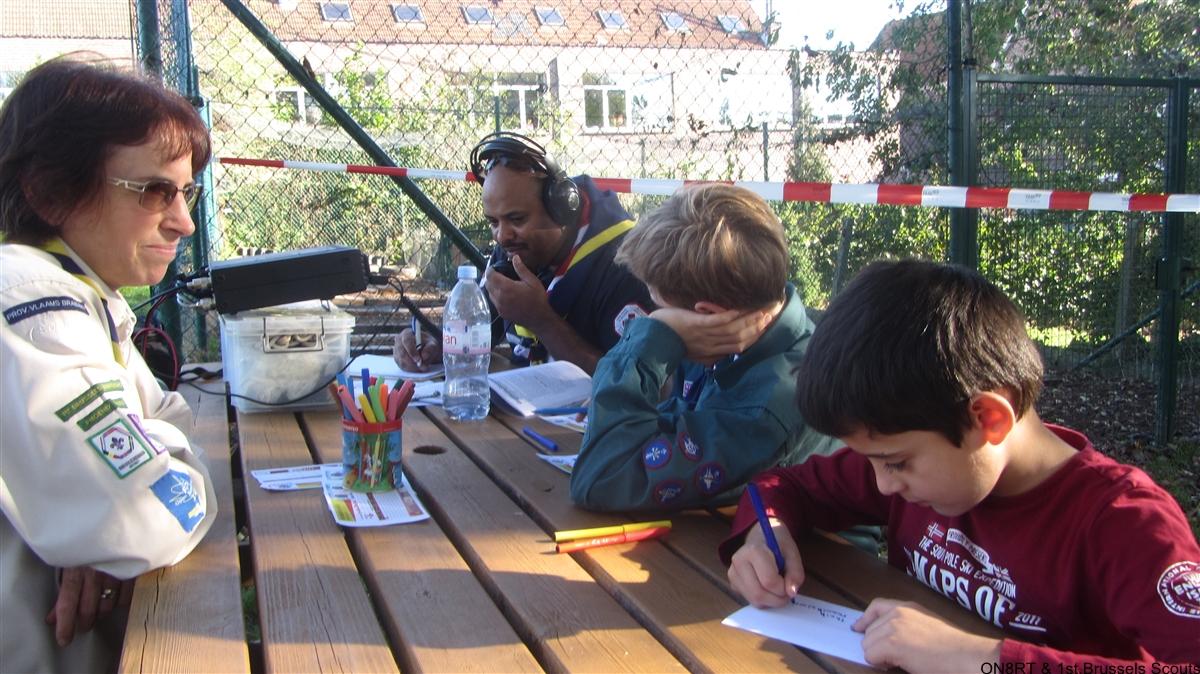 1st. Brussels (British) Scouts at ON8RT EmComm Field Station during 2014 JOTA-JOTI