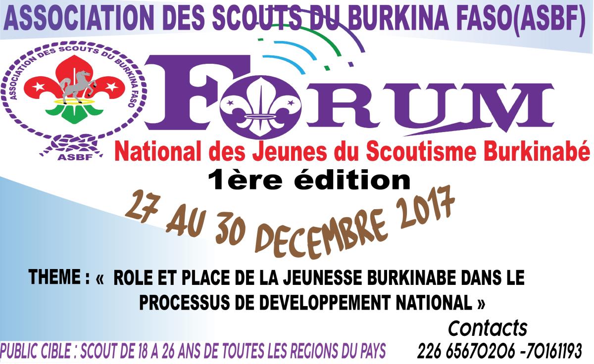 FORUM NATIONAL DES JEUNES DU SCOUTISME BURKINABE