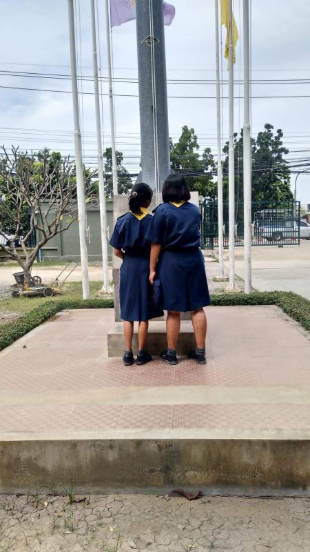 ทำกิจกรรมชักธงชาติตอนเช้า