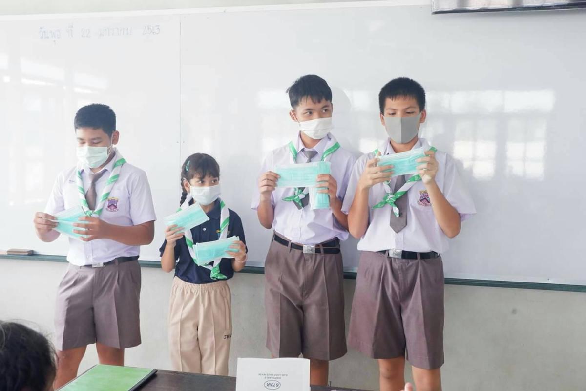 สอนการใช้หน้ากากอนามัยป้องกันฝุ่น PM 2.5