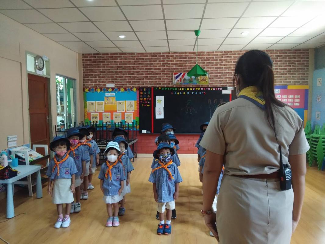 ฝึกระเบียบแถวK.1ห้องแตงโม