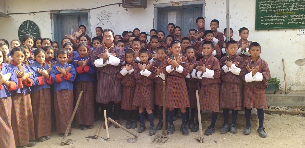 Beautifying waste disposal area with flowers