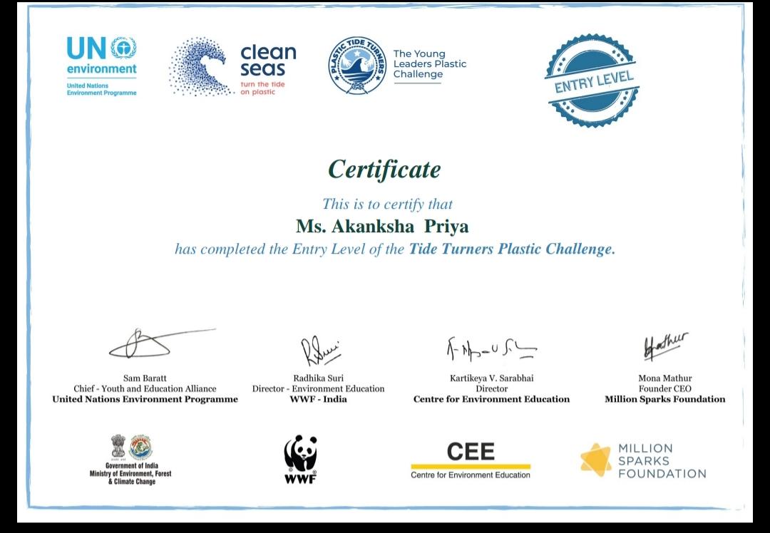 Sankalp⚜
B).Environment &Sustainability..
Challenge -2..#PlasticTideTurnersChallenge 