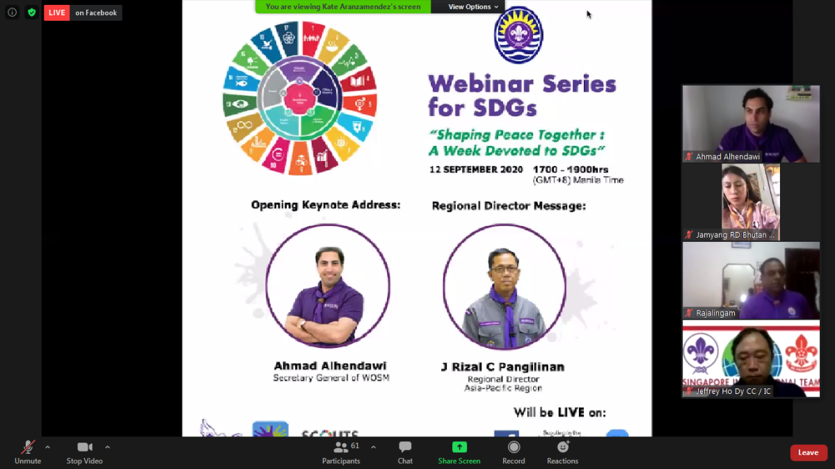 Webinar Series for Scouts for SDGs(Day1)