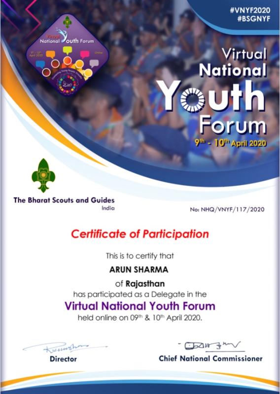 VIRTUAL NATIONAL YOUTH FORUM(9-10 April 2020)