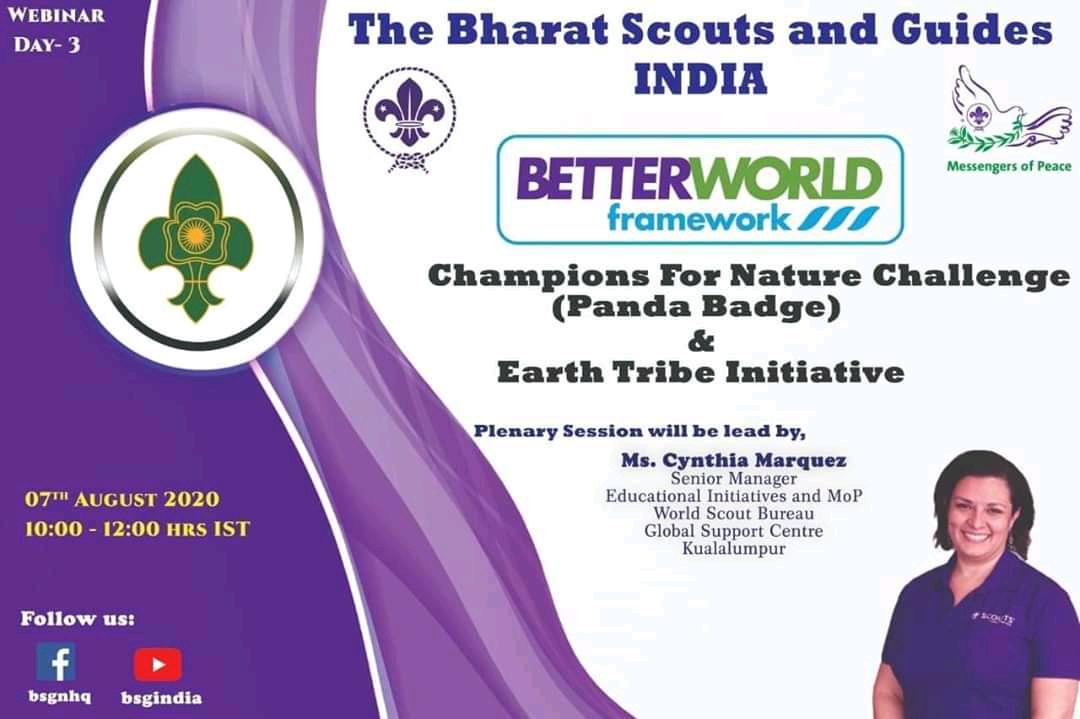 DAY-3 A VIRTUAL WEBINAR OR BETTER WORD FRAMEWORK, Champions for Nature Challenge (Panda Badge & Earth Tribe Initiative)