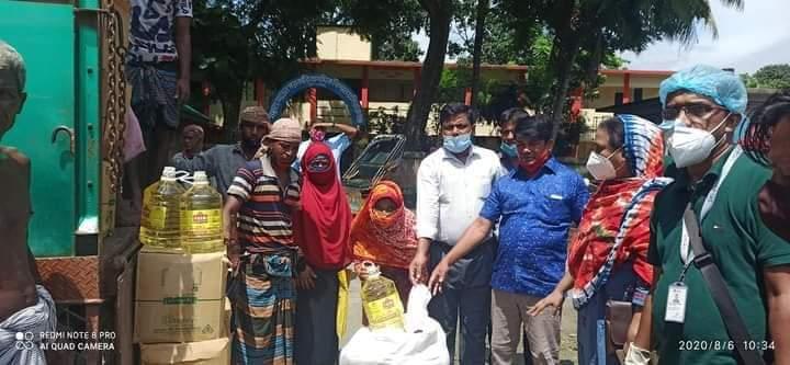 Distribution of food items among helpless distressed families

