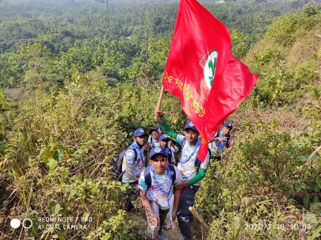 Hiking at Teknaf 2nd Community Based Scout Camp