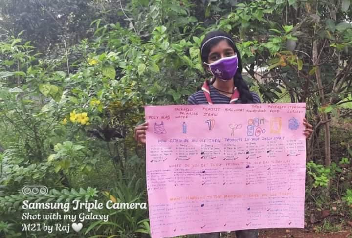 "Checking Plastic foot : Champion Level : Tide Turner's Plastic Challenge Badge (OFFLINE) :BSG KARNATAKA _District Association Udupi. India. "