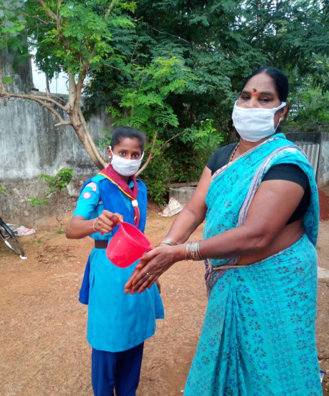 ##handwash##distributing soaps##challenge A, 3##rangers, rovers in their respective communities##e