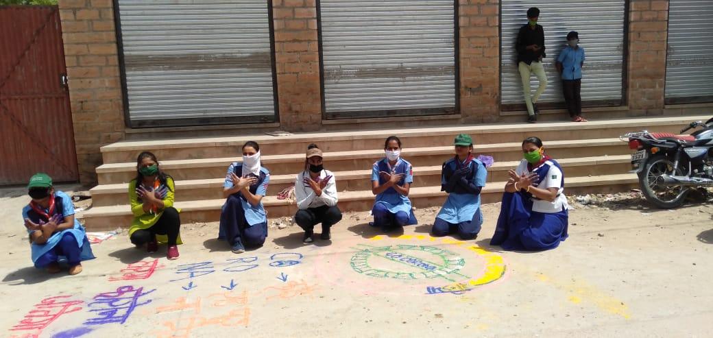 रंगोंली बनाकर किया जागरूक BSG DHQ Jodhpur Rajasthan India  