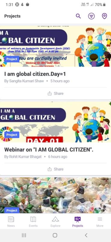 I AM GLOBAL CITIZEN'' FIRST DAY REPORT