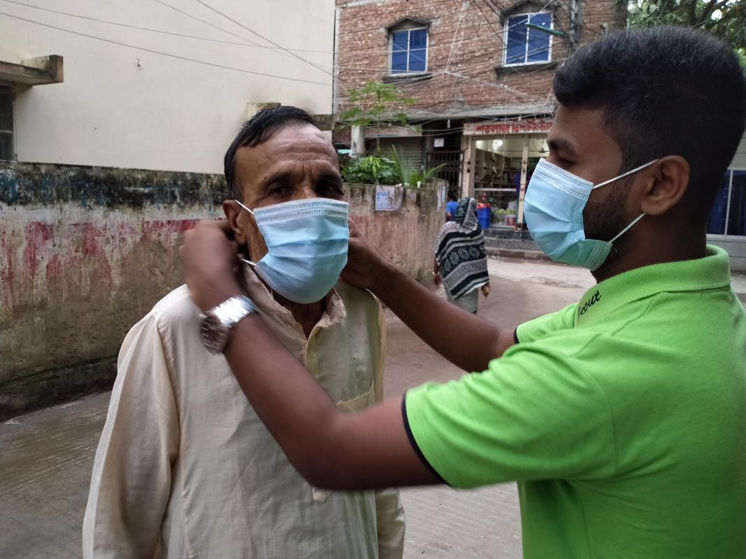 আন্তর্জাতিক শান্তি দিবস উপলক্ষে মাস্ক বিতরণ। 
