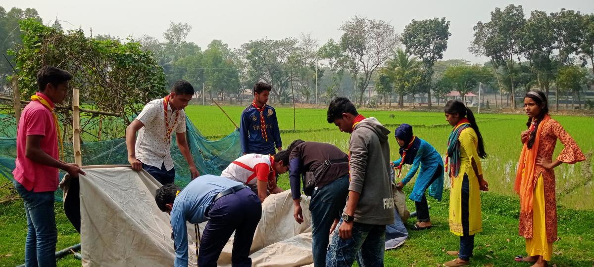 তাঁবু খাটানো