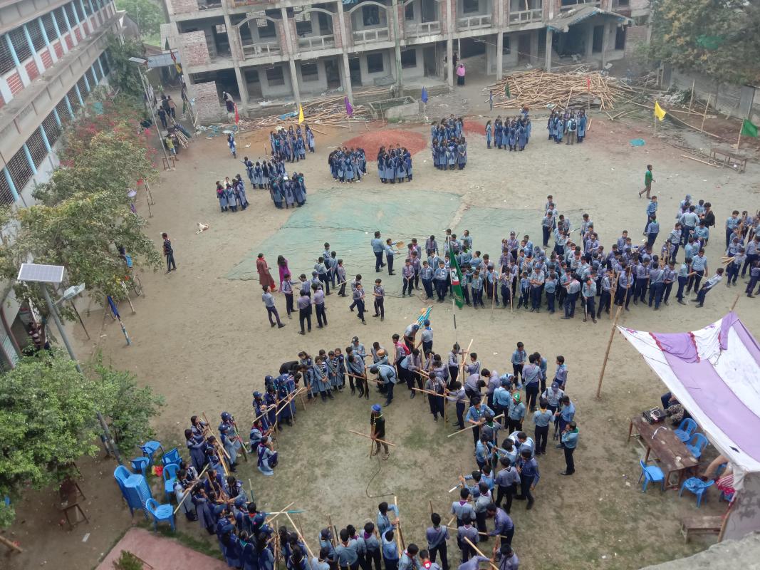 Rope work in camp during class