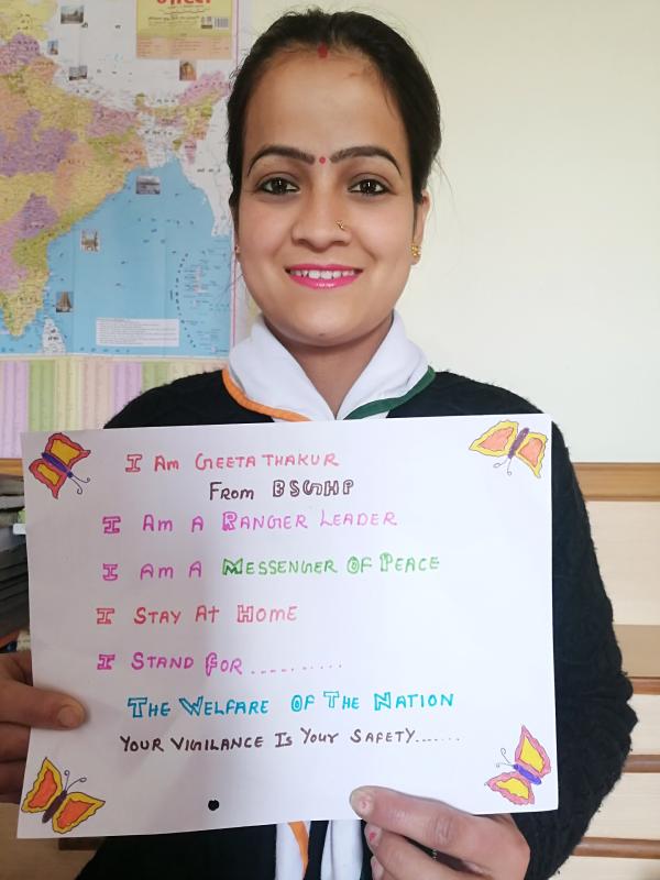 Awareness campaign Fighting Against COVID-19 by Poster Making (The Bhart scouts and guides Himachal Pradesh)
