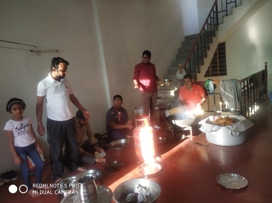 Food distribution at near bus stand sikar