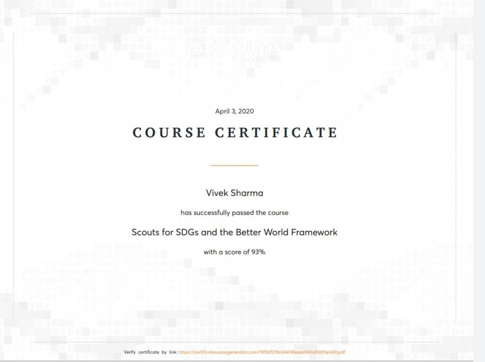 E Learning Course on Scouts for SDGs and the Better World Framework.