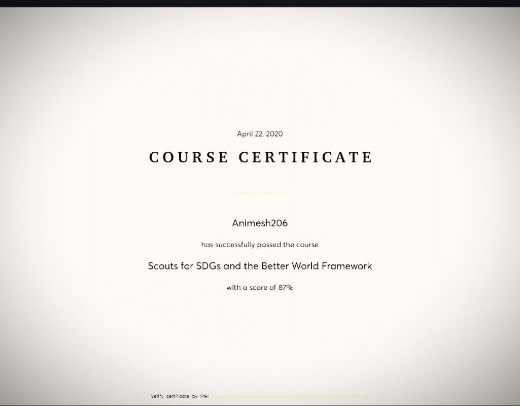 project sankalp E-E-Learning Course on Sustainable Development Goals.