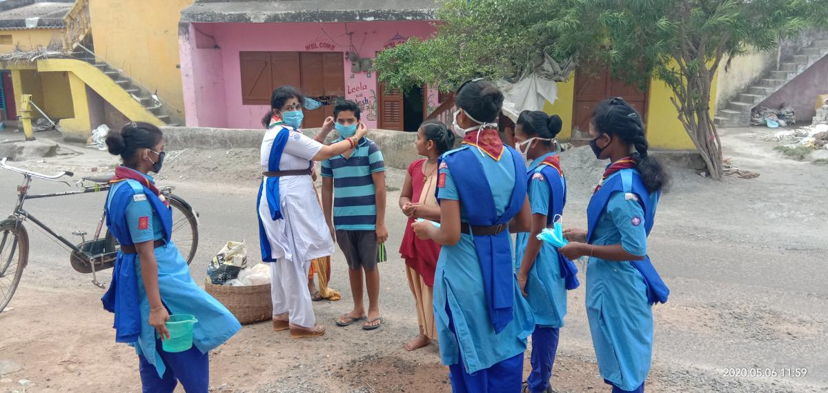 ##distributionand creating awareness on use of mask ,hamdwash, maintaining cleanliness and social distancing ##