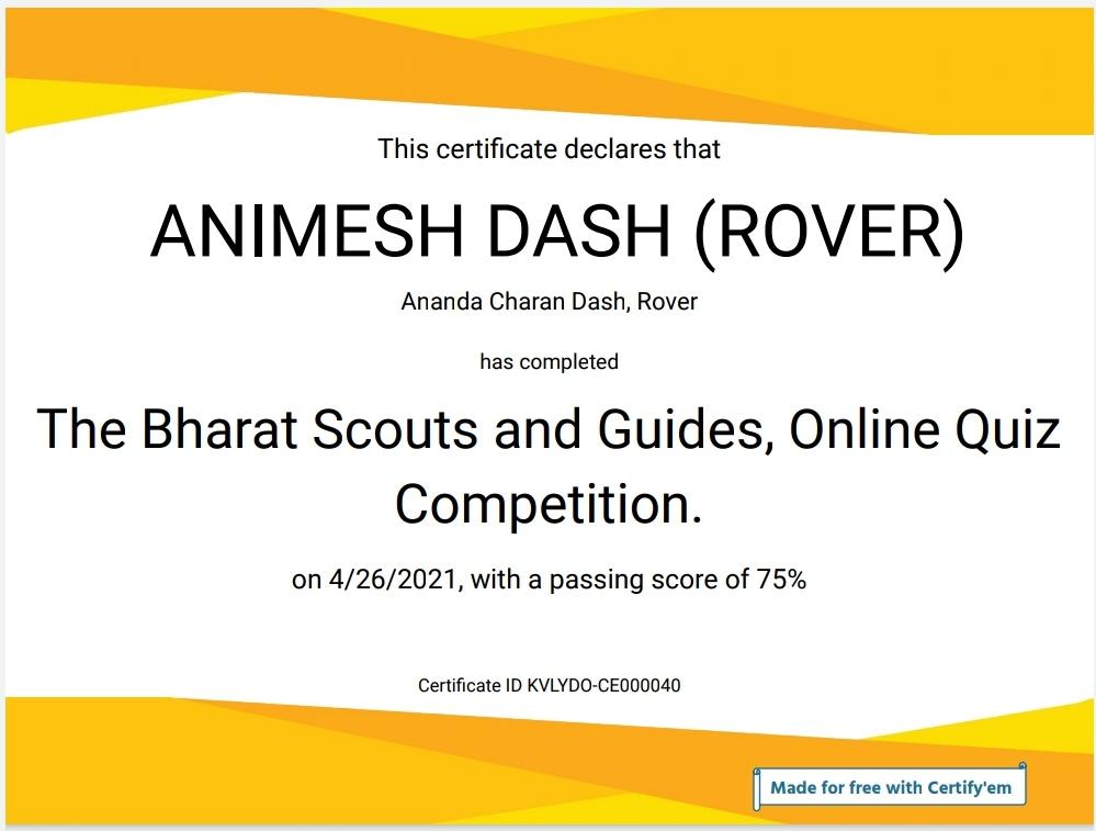 BSG Online Quiz Competition World Scouting
