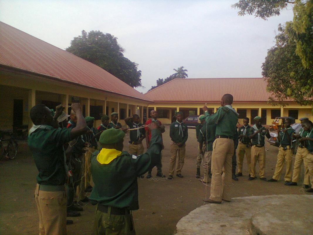 Scouts in Ibesikpo camp at st. Athanasius primary school, nung oku.