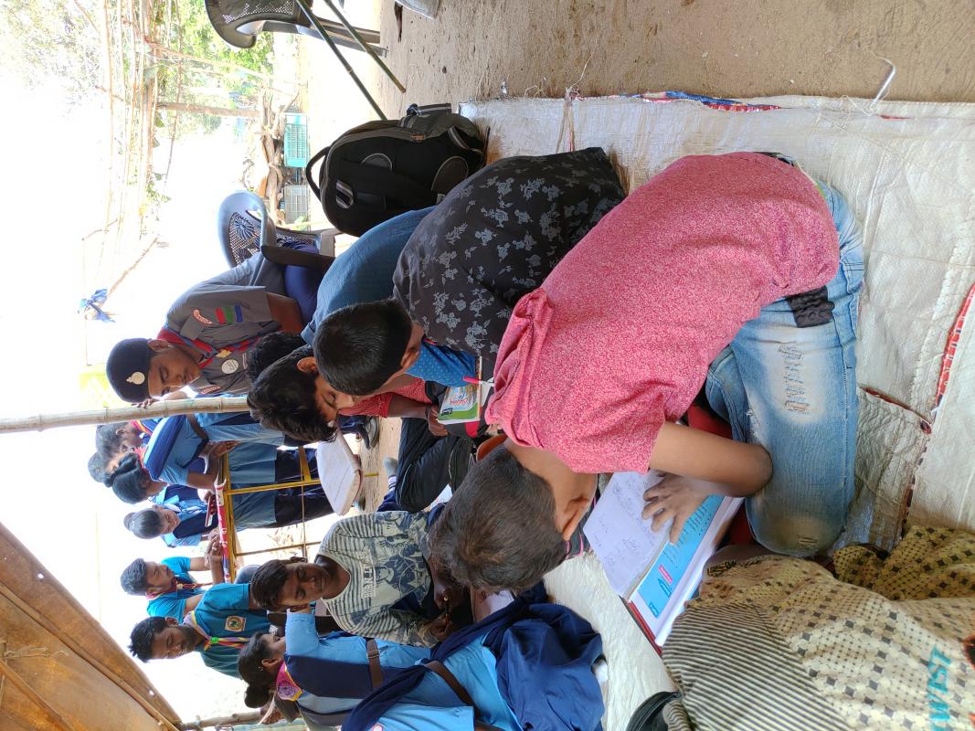 Providing free teaching to slum area children