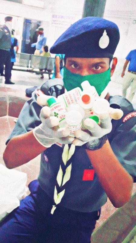 Masks and sanitizer distribution 