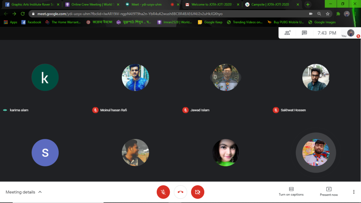 3rd Online Crew Meeting ( Bangladesh Scouts Tree Plantation) 