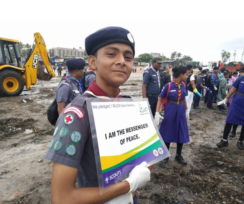 Cleanliness drive at Juhu beach Mumbai after Ganesh chaturthi