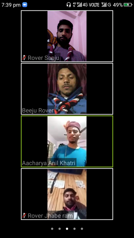 Virtual group meeting snow land Rover's open crew manali.