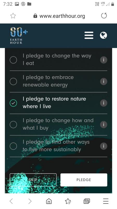 Sankalp project [C] Earth Hour Challenge-1#Voice for the planet BSG udupi Karnataka state 