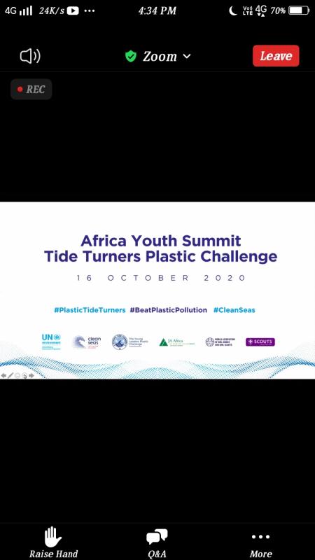 Virtual Africa Youth Summit Tide Turners Plastic Challenge