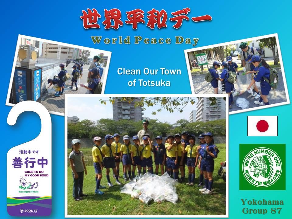 Clean Our Town of Totsuka by Yokohama 87 Cub pack