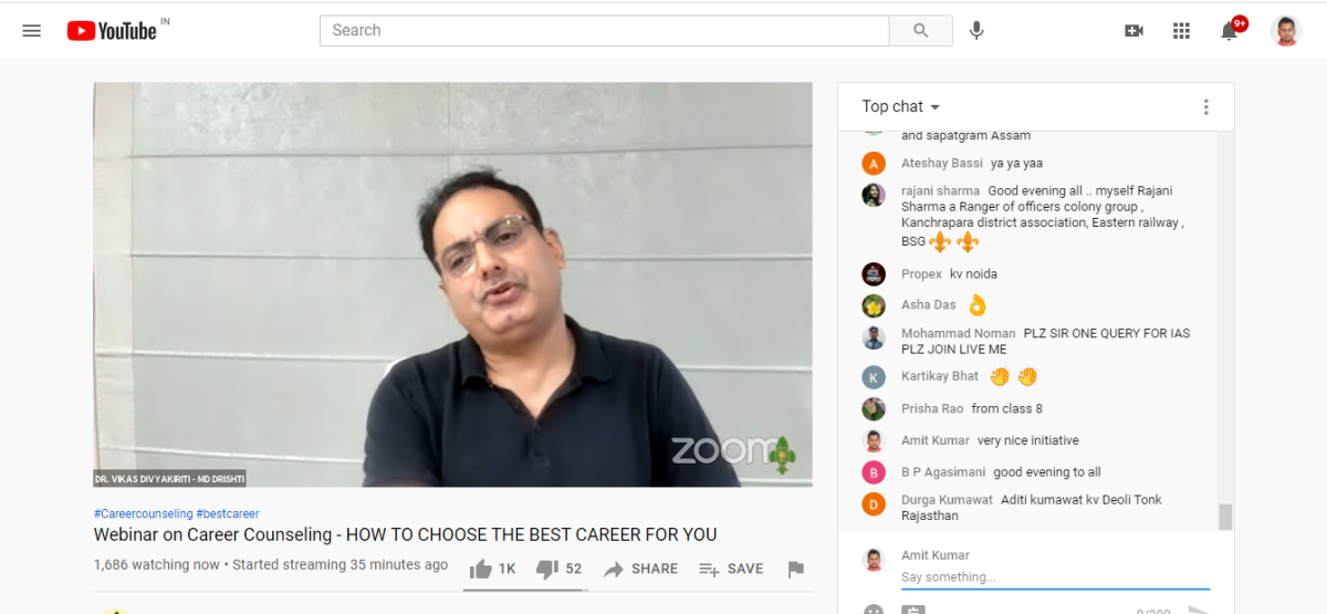 WEBINAR ON CAREER COUNCELLING BY NATIONAL YOUTH COMMITTEE BSG