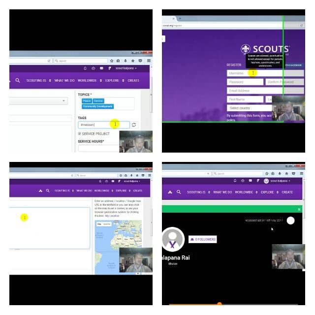 Created video on Orientation on how to register, login and create probject on messenger of peace 