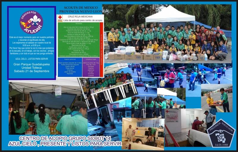 Gracias por ayudar( centro de acopio para damnificados por lluvias )