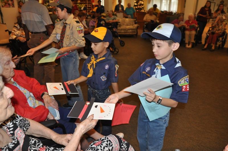 Pack 296 Gives Christmas Cheer to the Elderly
