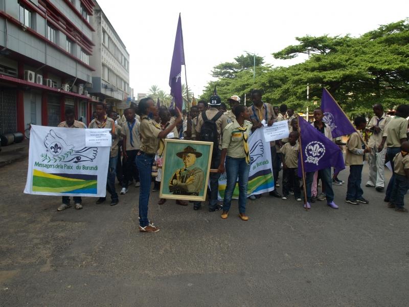 Les Messagers de la Paix lors de l`anniversaire du Fondateur du Mouvement scout