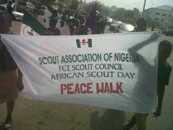 PEACE WALK BY FEDERAL CAPITAL TERRITORY SCOUTS ON AFRICAN SCOUT DAY