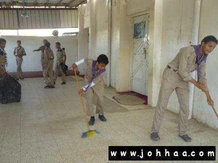 قام كشافة مدرسة جحا الثانوية تنظيف مساجد قرية جحا