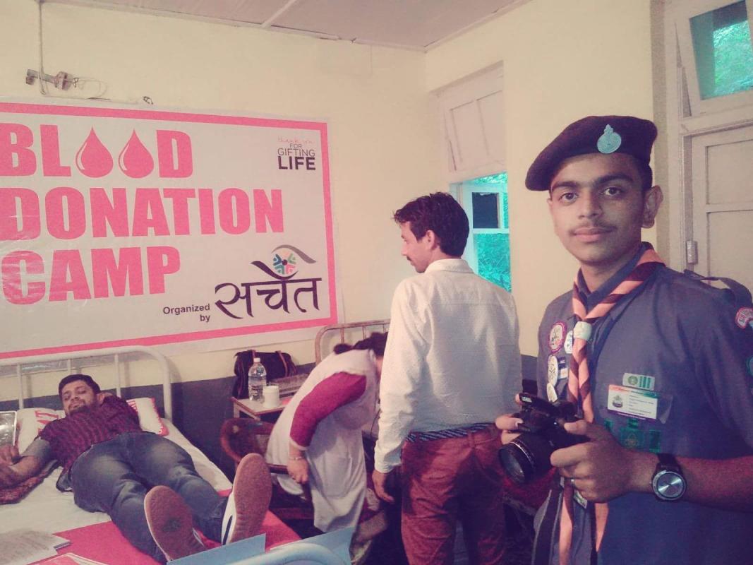 Service in blood donation camp